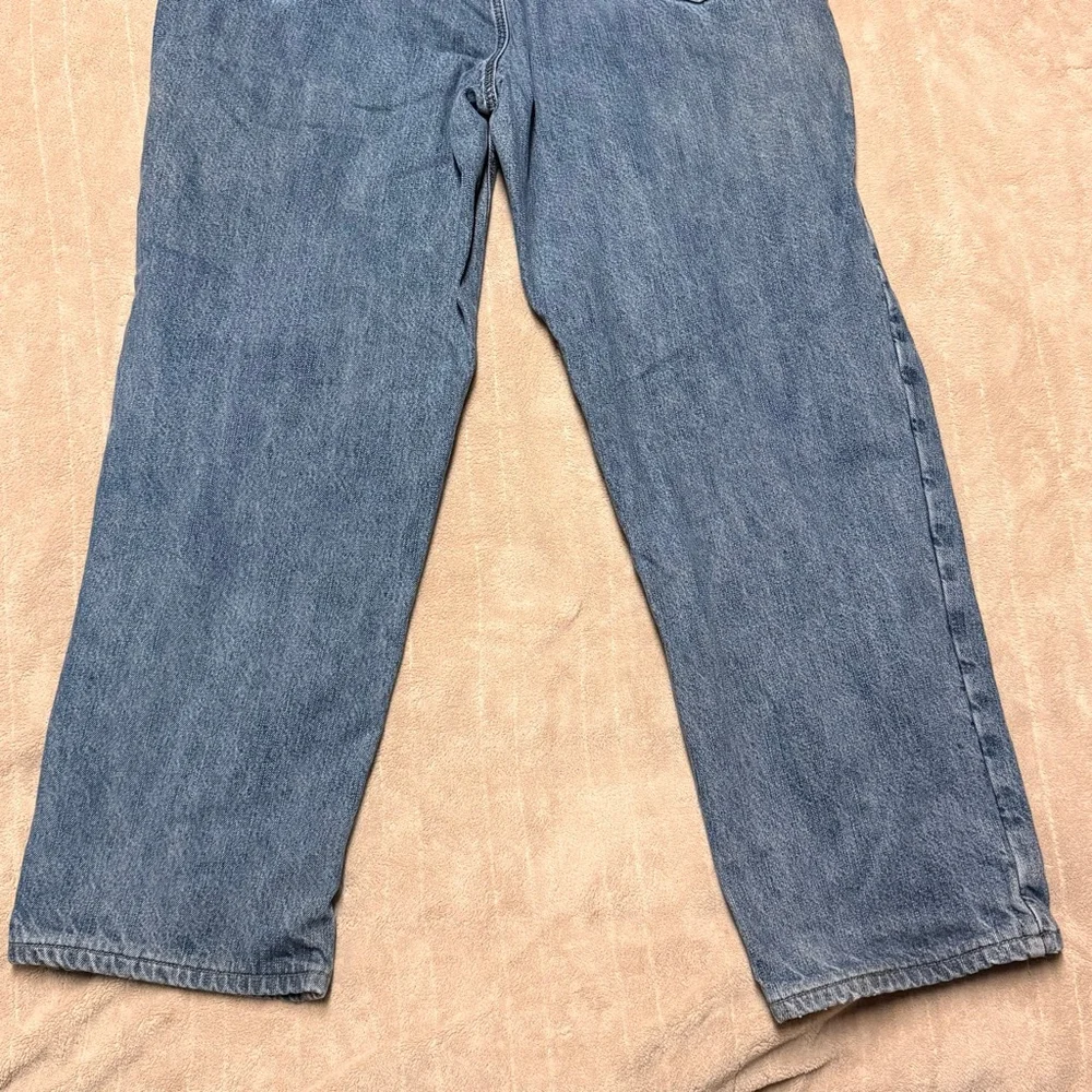 Men's Lands' End Relaxed Jeans Waist 40 Blue Plaid Lined Vintage